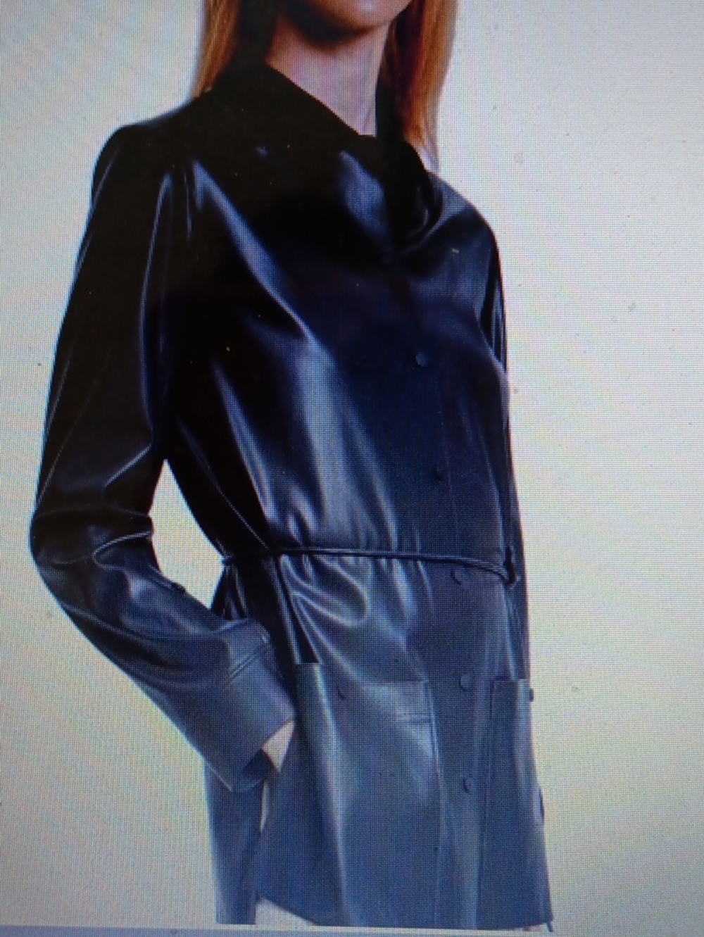 THEORY..P.PAPER FAUX LEATHER SHIRT JACKET..NEW..FLAW